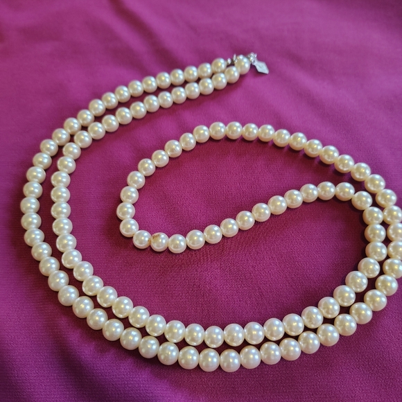 Princess Length Faux Pearl Necklace - Picture 2 of 3